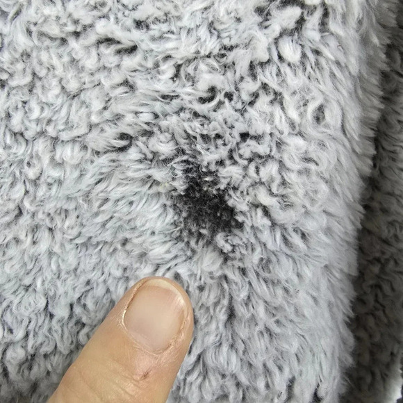 Aerie Women's Soft Heathered Grey Fuzzy Short Tie Closure Bathrobe Size M - Picture 8 of 14